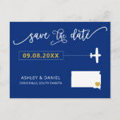 South Dakota Wedding Save the Date Map Briefkaart (Voorkant)