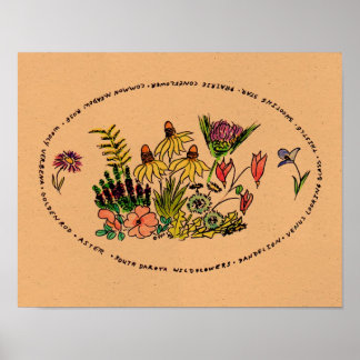 South Dakota-wildbloemen door Susan Young-Anderson Poster