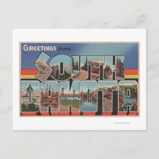 South DakotaLarge Letter ScenesSouth Dakota Briefkaart (Voorkant)