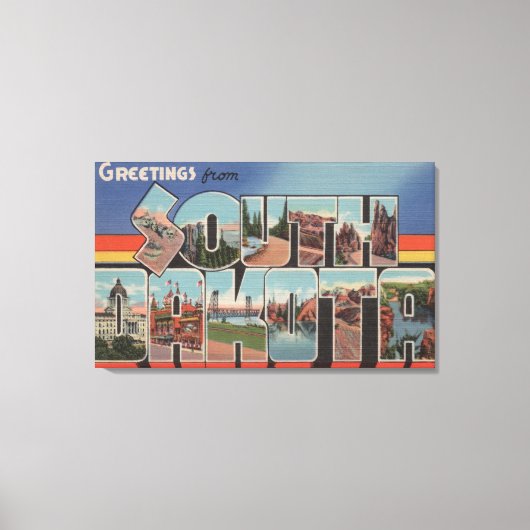 South DakotaLarge Letter ScenesSouth Dakota Canvas Afdruk (Voorkant)