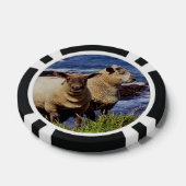 South Devon Coast Twee lammeren op Cliff Edge Poker Chips (Enkel)