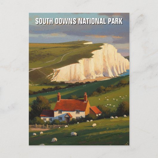 South Downs Nationaal Park Engeland Reizen Briefkaart (Voorkant)