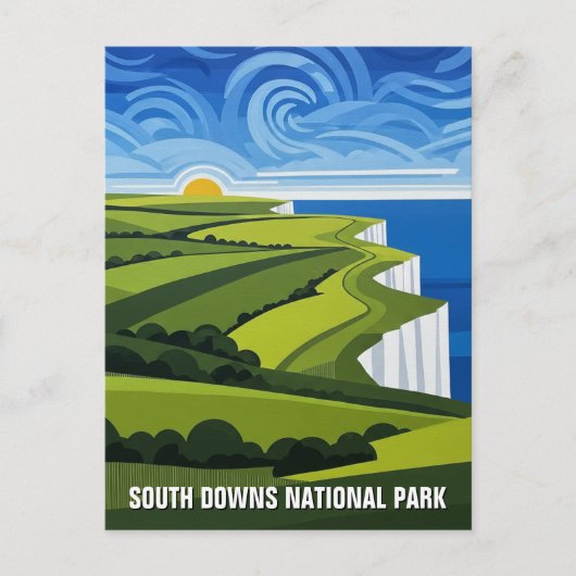 South Downs Nationaal Park Engeland Reizen Briefkaart (Voorkant)