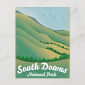 South Downs Nationaal park reisposter Briefkaart (Voorkant)