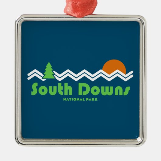 South Downs National Park Retro Metalen Ornament (Voorkant)