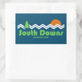 South Downs National Park Retro Rechthoekige Sticker (Tas)
