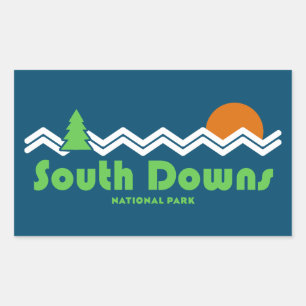 South Downs National Park Retro Rechthoekige Sticker