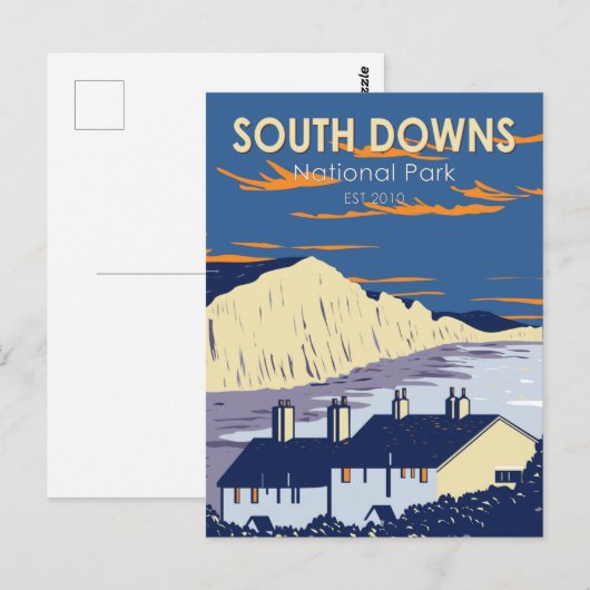 South Downs National Park Seven Sisters England Briefkaart (Voorkant / Achterkant)