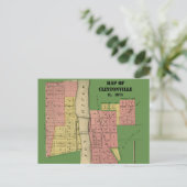 South Elgin Illinois Clintonville Map Art 1871 Briefkaart (Staand voorkant)