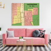South Elgin Illinois Clintonville Map Art 1871 Canvas Afdruk (Insitu (Woonkamer))