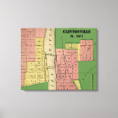 South Elgin Illinois Clintonville Map Art 1871 Canvas Afdruk (Voorkant)