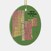 South Elgin Illinois Clintonville Map Art 1871 Keramisch Ornament (Rechts)