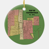 South Elgin Illinois Clintonville Map Art 1871 Keramisch Ornament (Achterkant)