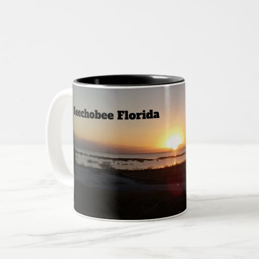 South Florida Scenery Okeechobee Sunset Tweekleurige Koffiemok (Voorkant links)