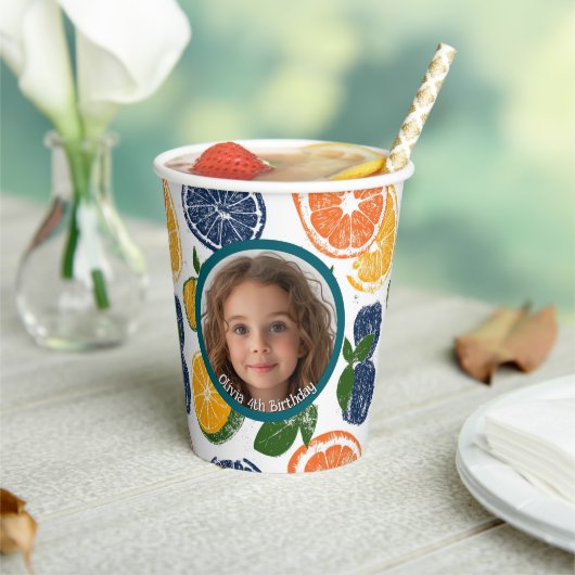 South Fruits foto en naam Papier Papieren Bekers (Insitu)