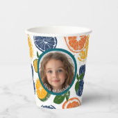 South Fruits foto en naam Papier Papieren Bekers (Voorkant)