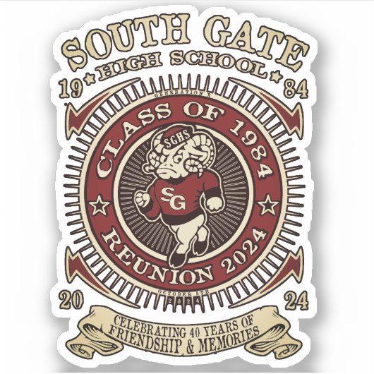 South Gate H.S. Custom-Cut Vinyl Ramsey Sticker (Voorkant)