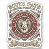 South Gate H.S. Custom-Cut Vinyl Sticker (Voorkant)