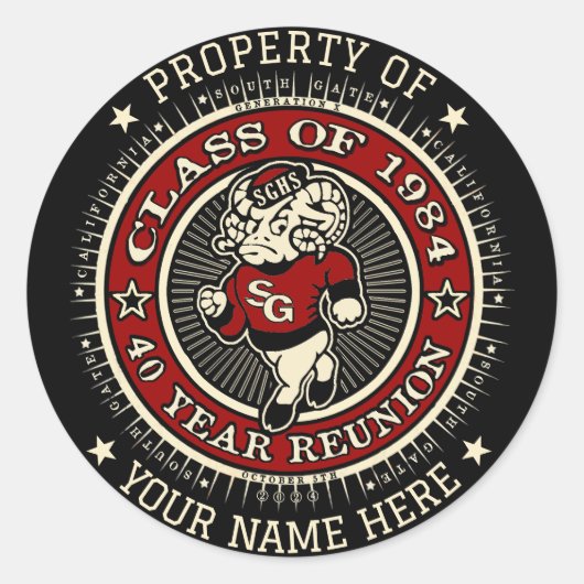 South Gate High School Ramsey Vastgoed Stickers 6 (Voorkant)