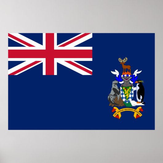 South Georgia and the South Sandwich Islands flag Poster (Voorkant)