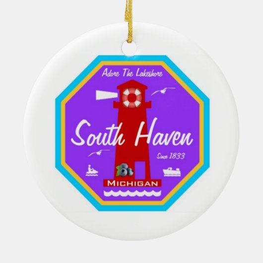 South Haven Keramisch Ornament (Achterkant)