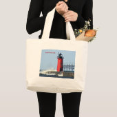 South Haven Lighthouse Grote Tote Bag (Voorkant (product))