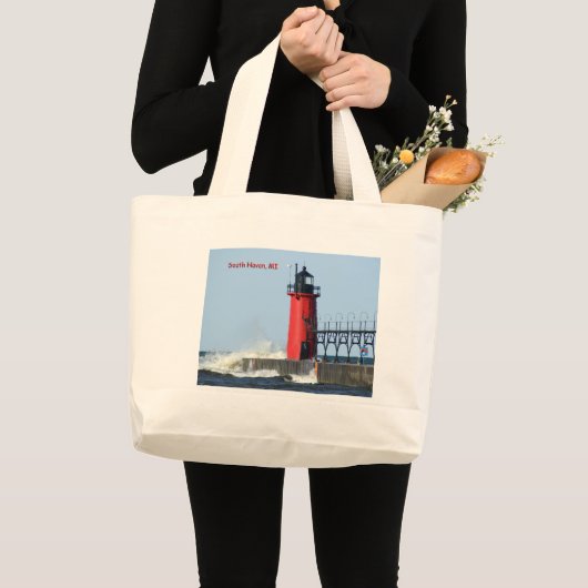 South Haven Lighthouse Grote Tote Bag (Voorkant (product))