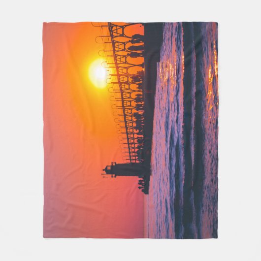 South Haven, MI Lighthouse Fleece Blanket (Voorkant)