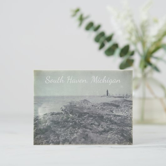 South Haven, Michigan  Icebergs vuurtoren Briefkaart (Staand voorkant)