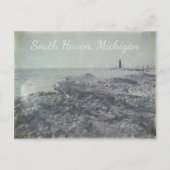South Haven, Michigan  Icebergs vuurtoren Briefkaart (Voorkant)