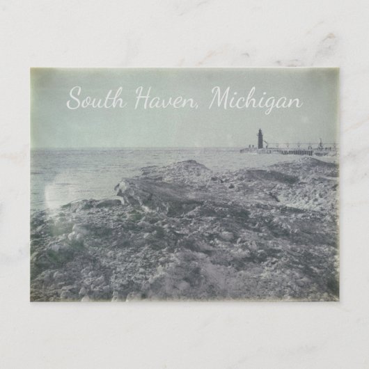 South Haven, Michigan Icebergs vuurtoren Briefkaart (Voorkant)
