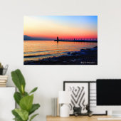 South Haven, Michigan Lighthouse 36"X24"-Poster Poster (Thuiskantoor)
