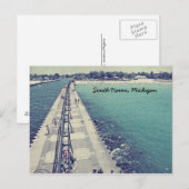 South Haven Michigan Lighthouse Briefkaart (Voorkant / Achterkant)