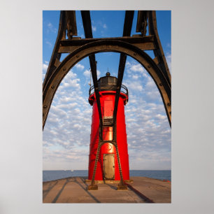 South Haven, Michigan Lighthouse en Catwalk Print