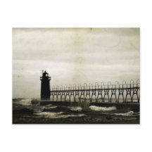 South Haven Michigan Lighthouse Stormachtig weer