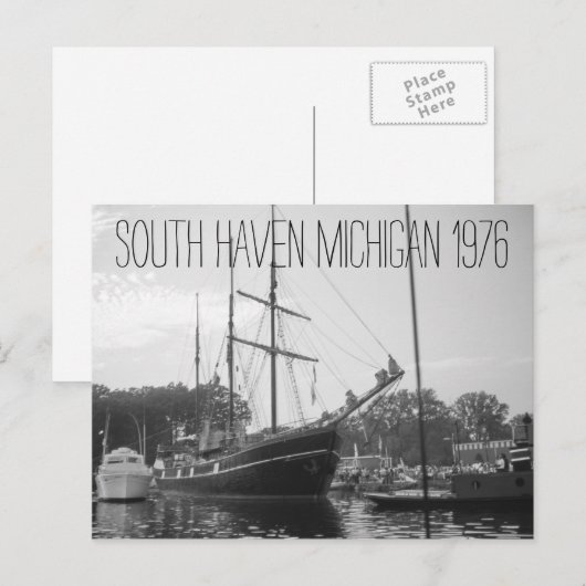 South Haven Michigan Tall Ship 1976, Verenigde Sta Briefkaart (Voorkant / Achterkant)