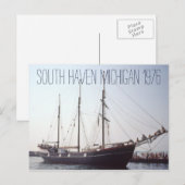 South Haven Michigan Tall Ship 1976, Verenigde Sta Briefkaart (Voorkant / Achterkant)