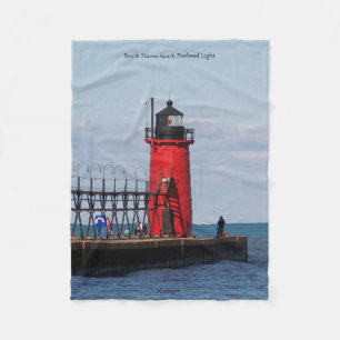 South Haven South Pierhead Light-deken Fleece Deken