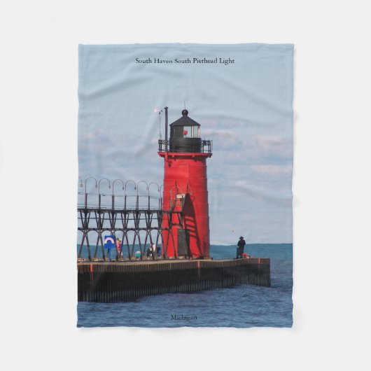 South Haven South Pierhead Light-deken Fleece Deken (Voorkant)