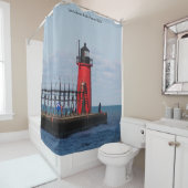 South Haven South Pierhead Light douchergordijn Douchegordijn (In situ)