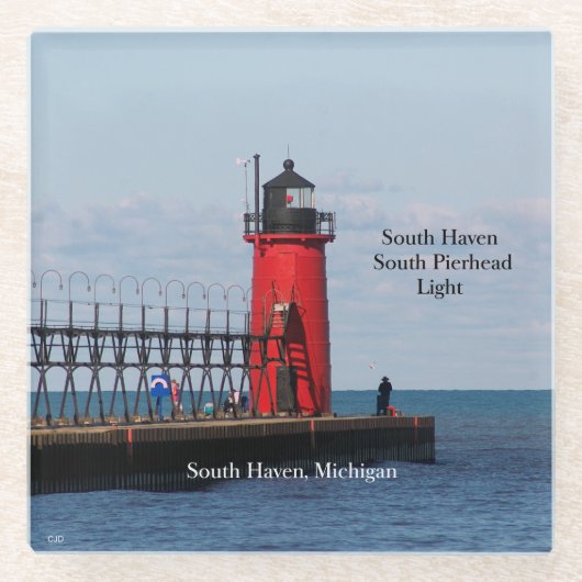 South Haven South Pierhead Light glass onderzetter (Voorkant)