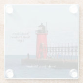 South Haven South Pierhead Light glass onderzetter (Achterkant)
