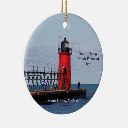 South Haven South Pierhead Light Keramisch Ornament (Rechts)