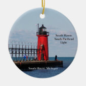 South Haven South Pierhead Light Keramisch Ornament (Voorkant)