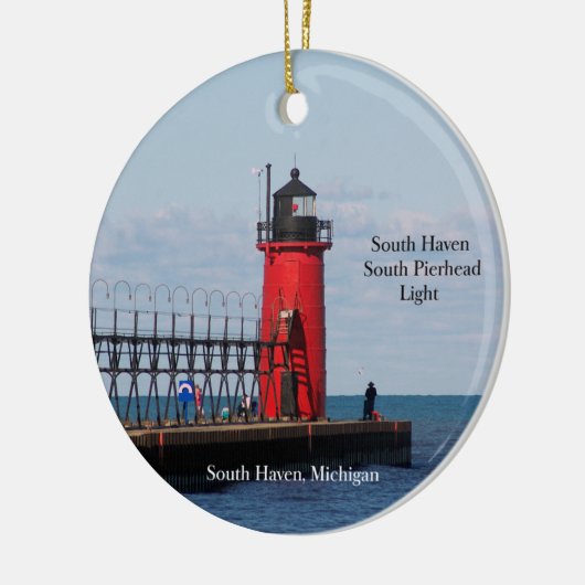 South Haven South Pierhead Light Keramisch Ornament (Links)