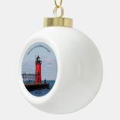 South Haven South Pierhead Light Keramische Bal Ornament (Rechts)