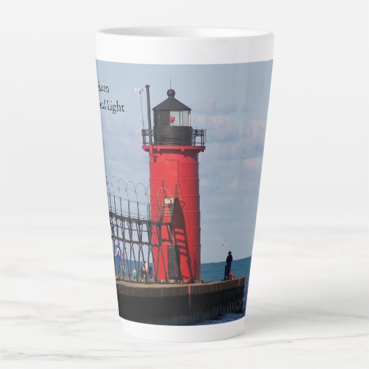 South Haven South Pierhead Light latte mok (Voorkant)