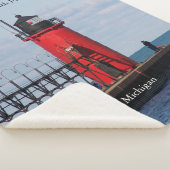 South Haven South Pierhead Light sherpa blanket Deken (3/4)