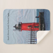 South Haven South Pierhead Light sherpa blanket Deken (Voorkant (horizontaal))