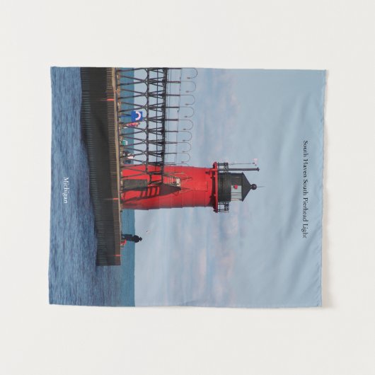 South Haven South Pierhead Light tapestry Wandkleed (Voorkant (horizontaal))